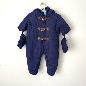 The Childrens Place Baby Teddy Bear Snowsuit Fleece-Lined with Mittens